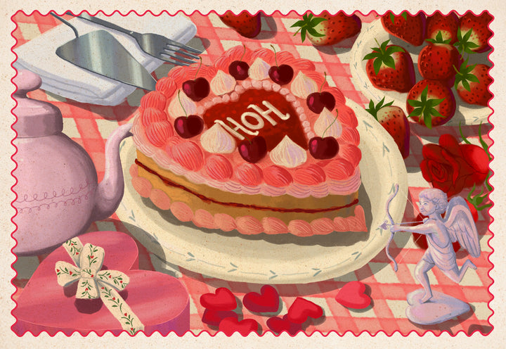 HOH Vintage Heartcake Postcard
