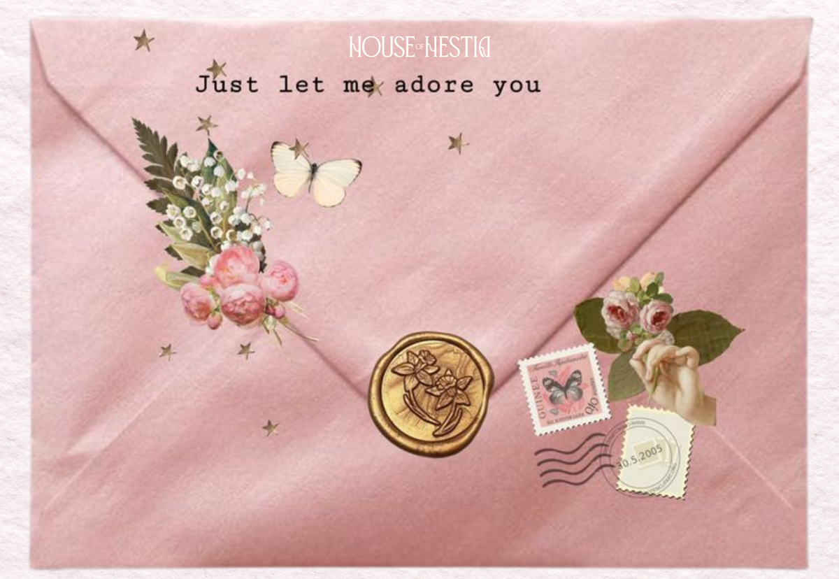 Pink Envelope Postcard