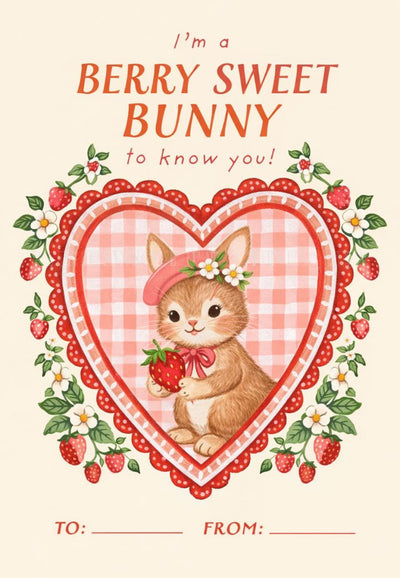 Berry Sweet Bunny postcard