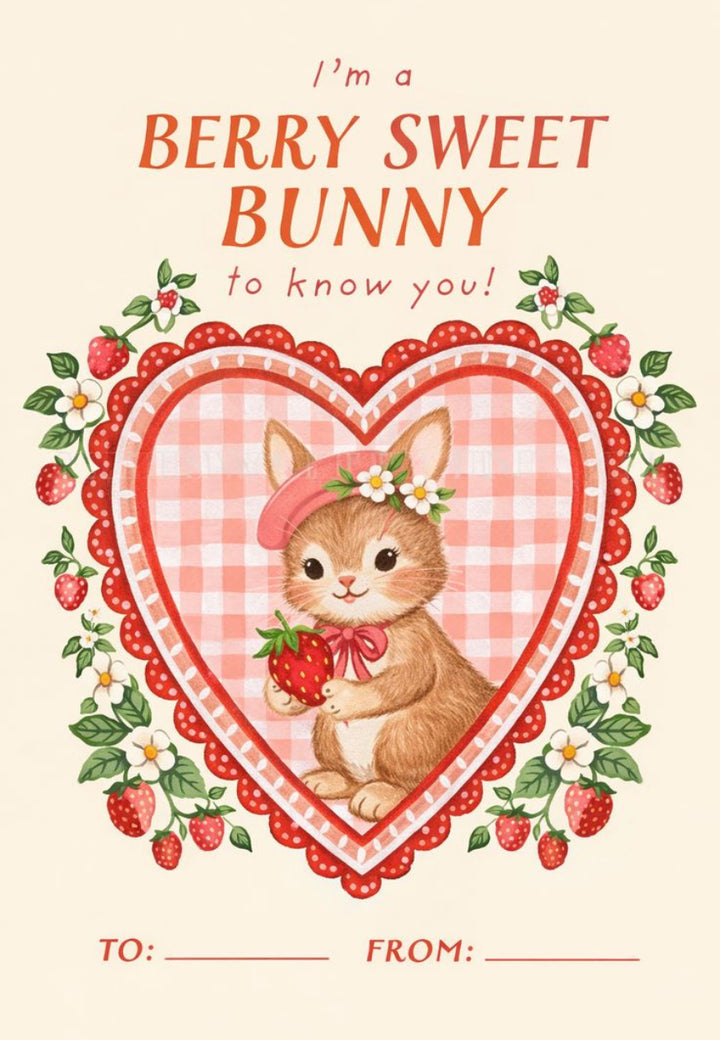 Berry Sweet Bunny postcard