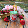 iced strawberry matcha candle