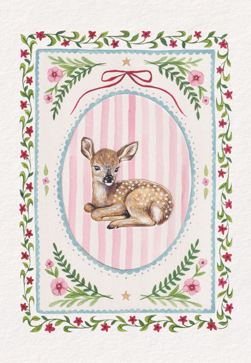 Deer postcard