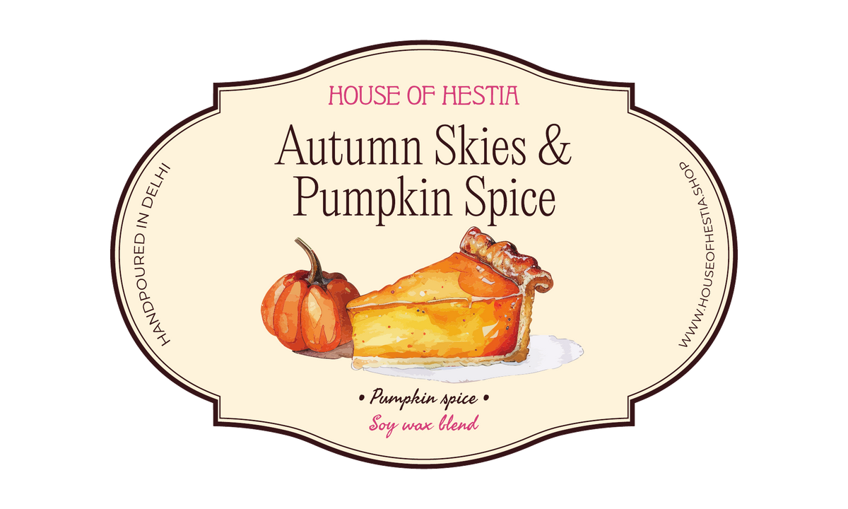 Autumn Skies & Pumpkin Spice label by House of Hestia: pumpkin spice