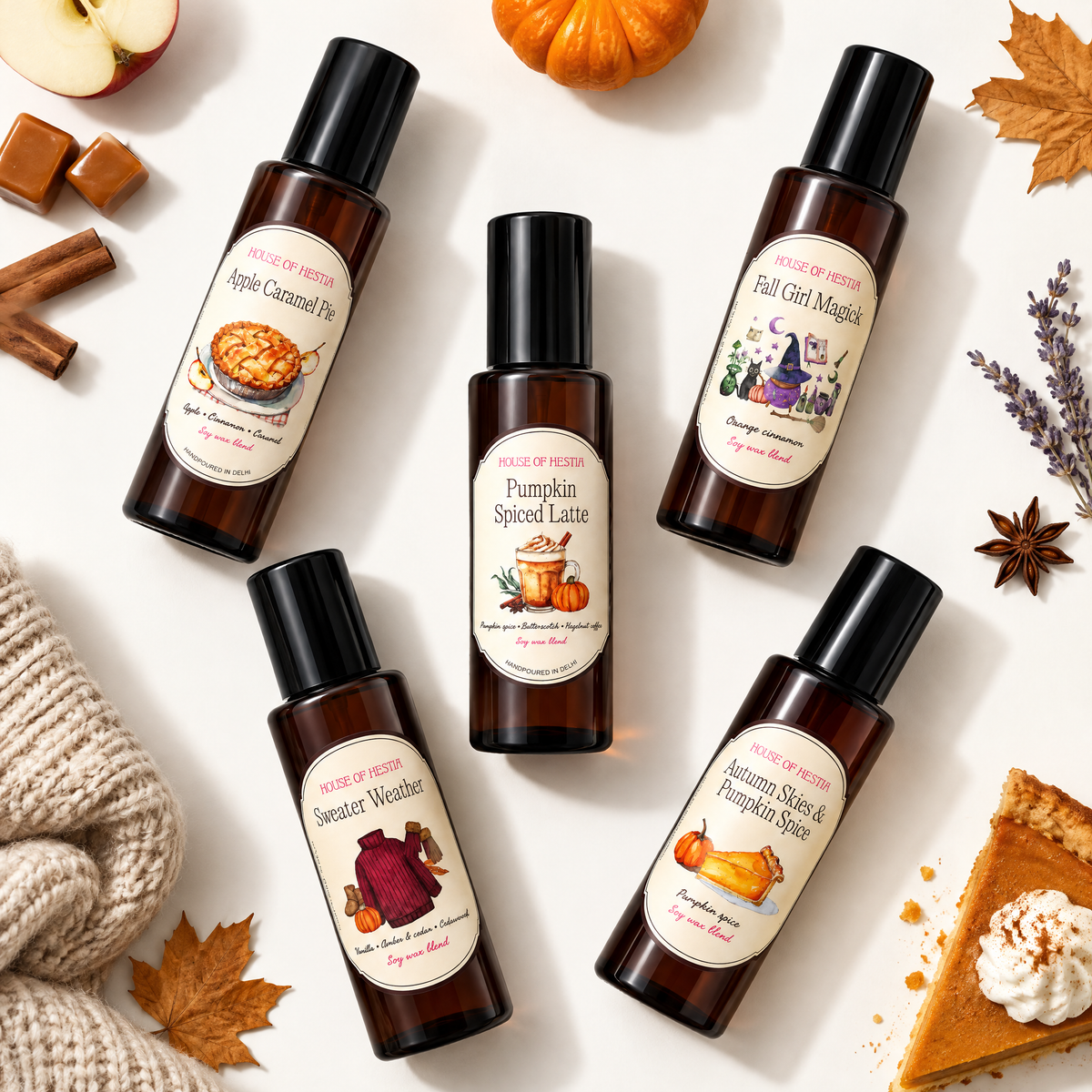 House of Hestia Autumn Affair linen mist bundle styled flatlay