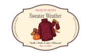 Sweater Weather label by House of Hestia: vanilla, amber, cedarwood